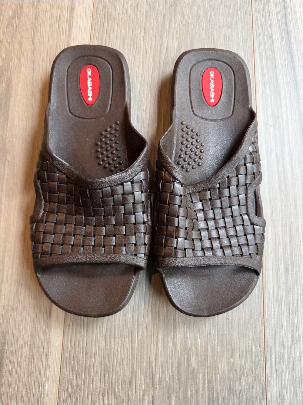Okabashi Men's Torino Brown Woven Slide Sandals Size L ( 8-8.5)